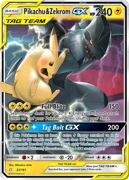 Pikachu & Zekrom GX, SM - Team Up 33/181