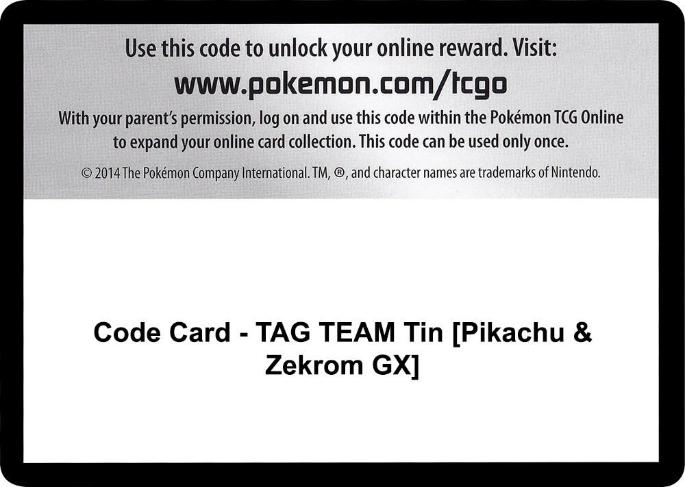 Code Card - TAG TEAM Tin [Pikachu & Zekrom GX], SM - Team Up P266540