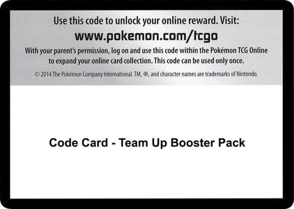 Code Card - Team Up Booster Pack, SM - Team Up P266544