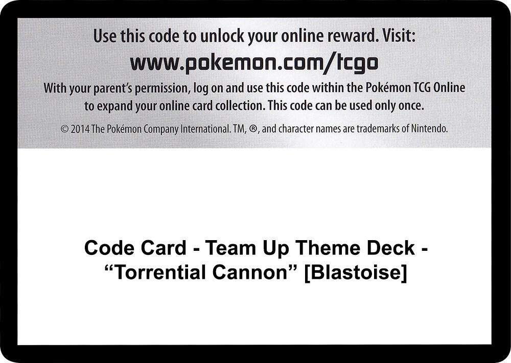 Code Card - Team Up Theme Deck - "Torrential Cannon" [Blastoise], SM - Team Up P266549