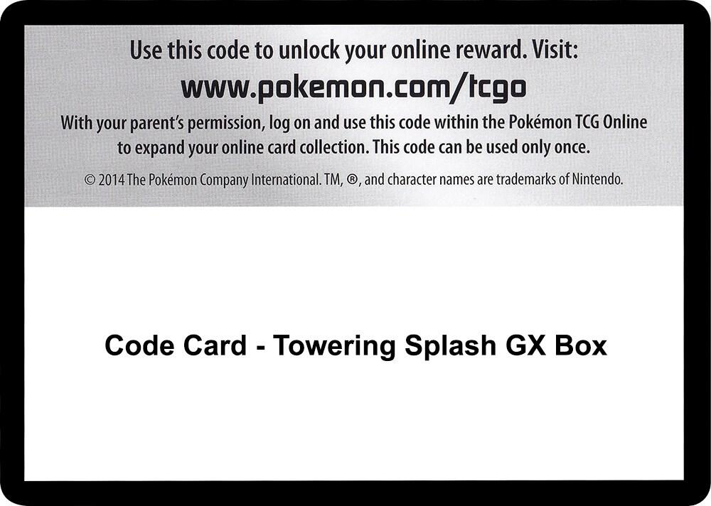 Code Card - Towering Splash GX Box, SM - Team Up P266550