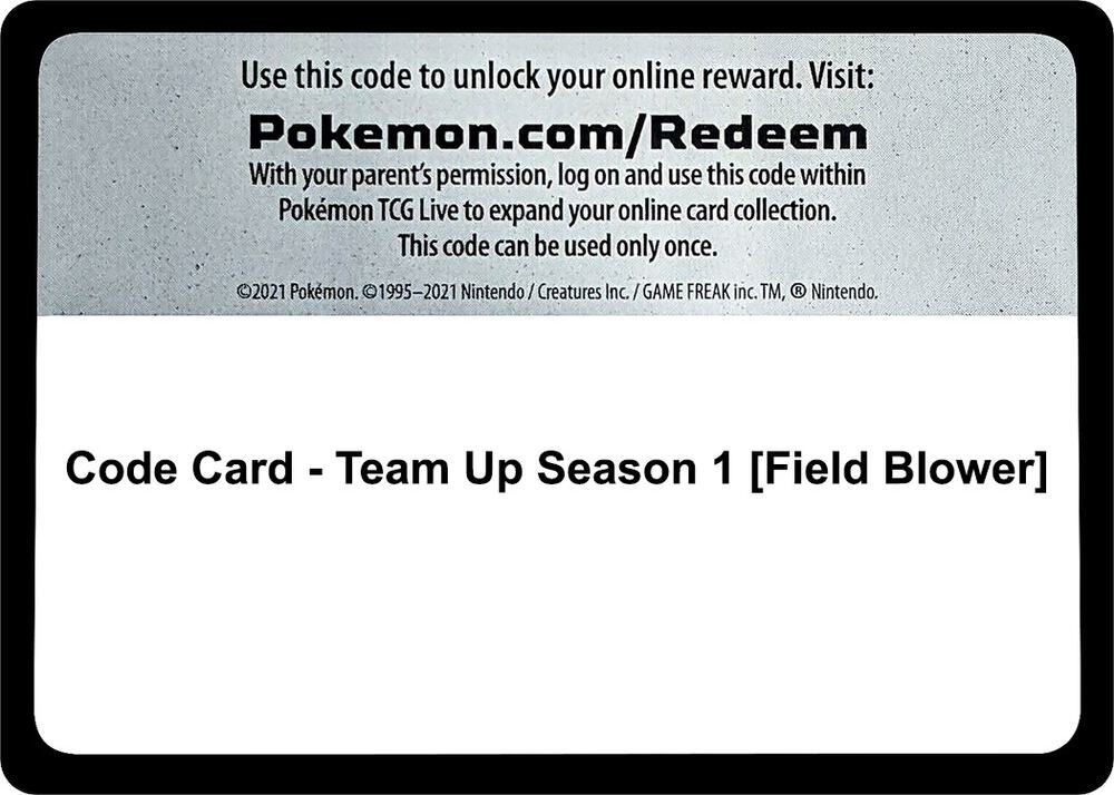 Code Card - Team Up Season 1 [Field Blower], SM - Team Up P270874