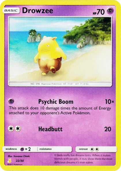 Drowzee, SM Trainer Kit: Lycanroc & Alolan Raichu 22/30