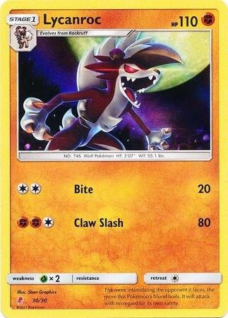 Lycanroc (#30 Holofoil), SM Trainer Kit: Lycanroc & Alolan Raichu 30/30