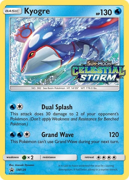 Kyogre - SM129 (Prerelease), SM Promos SM129