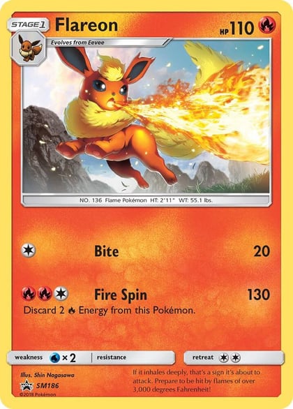 Flareon - SM186 (Let's Play, Eevee!), SM Promos SM186