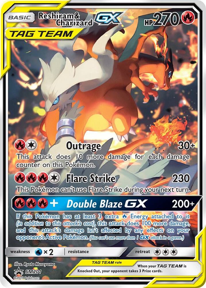 Reshiram & Charizard GX - SM201, SM Promos SM201