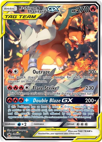 Reshiram & Charizard GX - SM201, SM Promos SM201