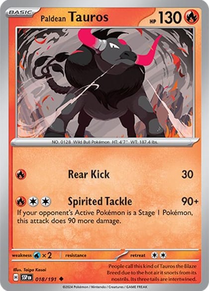 Paldean Tauros - 018/191, SV08: Surging Sparks 018/191