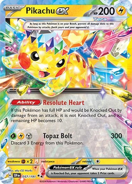Pikachu ex - 057/191, SV08: Surging Sparks 057/191
