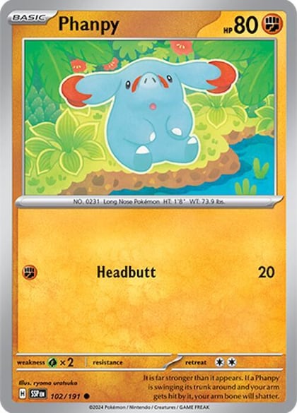 Phanpy - 102/191, SV08: Surging Sparks 102/191