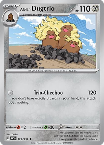 Alolan Dugtrio - 123/191, SV08: Surging Sparks 123/191