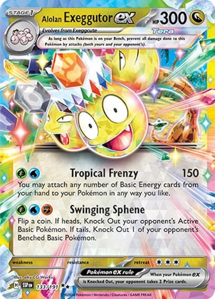 Alolan Exeggutor ex - 133/191, SV08: Surging Sparks 133/191