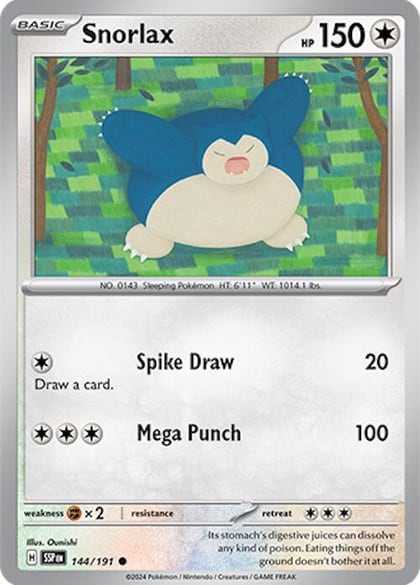 Snorlax, SV08: Surging Sparks 144/191