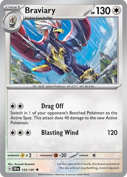Braviary - 153/191, SV08: Surging Sparks 153/191