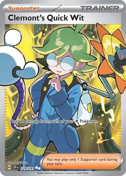 Clemont's Quick Wit - 229/191, SV08: Surging Sparks 229/191