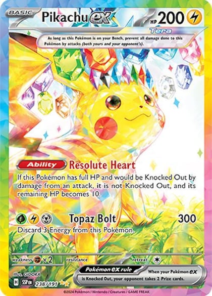 Pikachu ex - 238/191, SV08: Surging Sparks 238/191