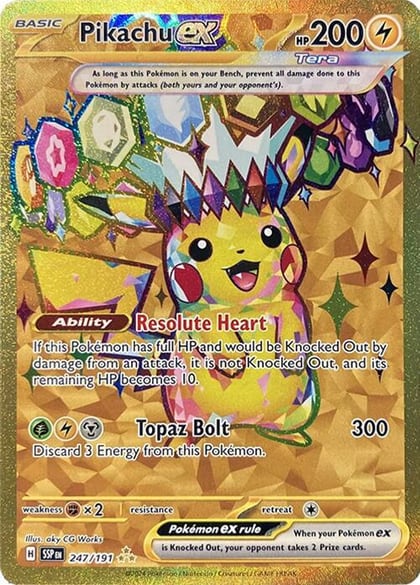 Pikachu ex - 247/191, SV08: Surging Sparks 247/191