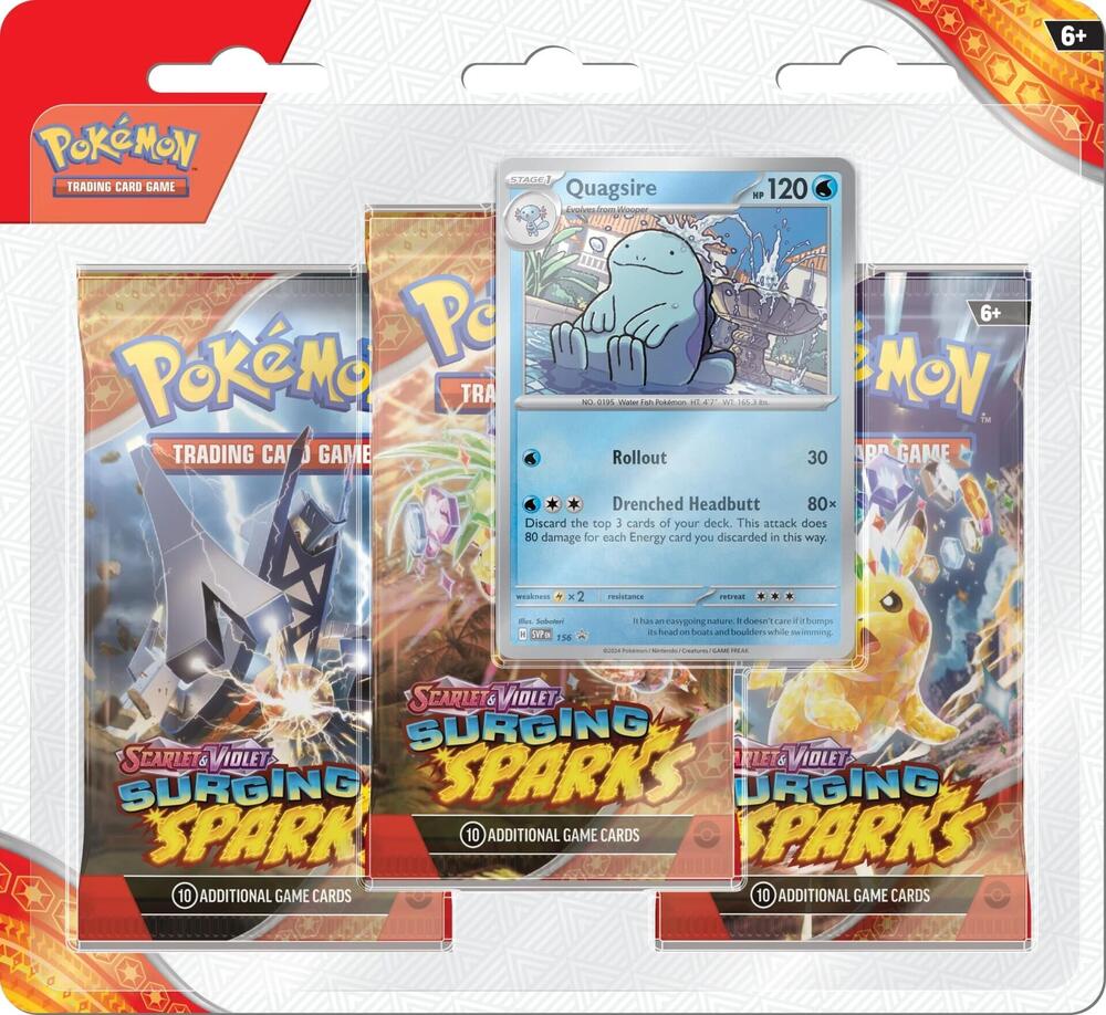Surging Sparks 3 Pack Blisters [Quagsire], SV08: Surging Sparks P565635