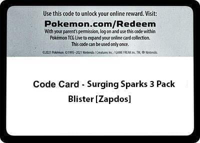Code Card - Surging Sparks 3 Pack Blister [Zapdos], SV08: Surging Sparks P604405