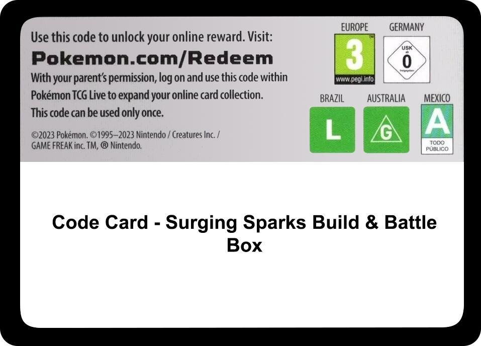 Code Card - Surging Sparks Build & Battle Box, SV08: Surging Sparks P616131