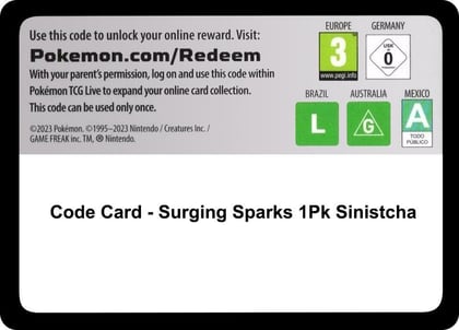 Code Card - Surging Sparks Blister [Sinistcha], SV08: Surging Sparks P616164