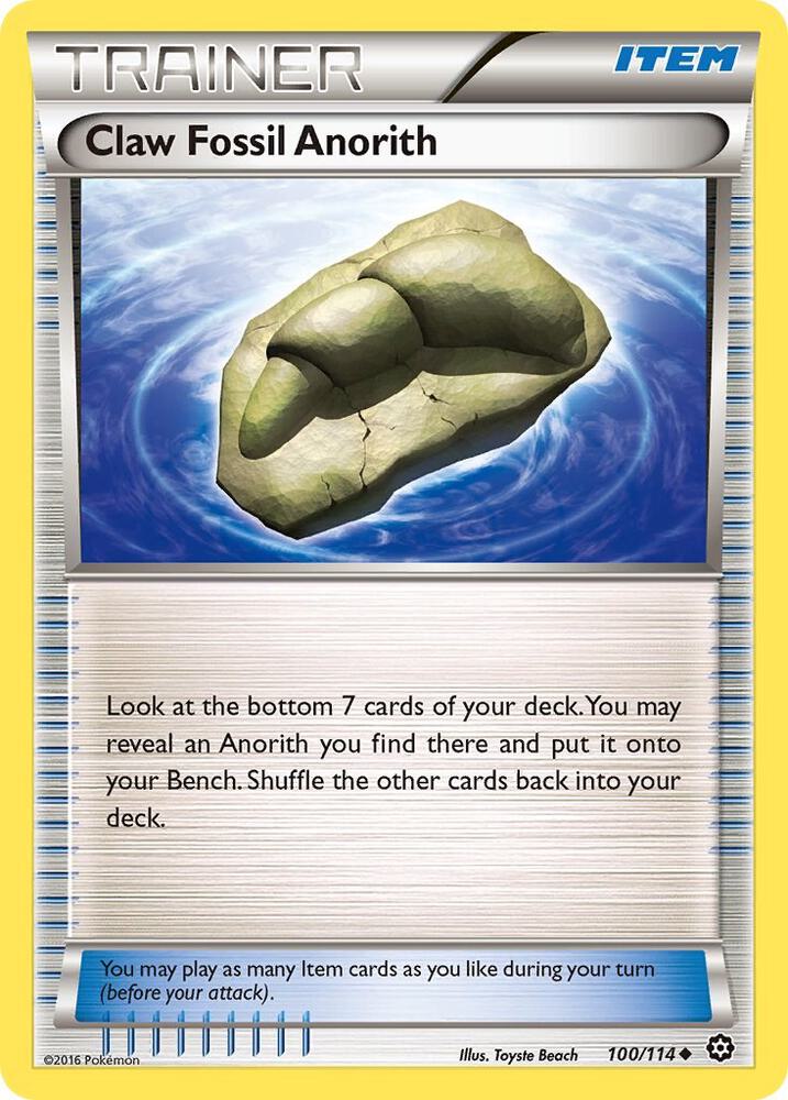 Claw Fossil Anorith, XY - Steam Siege 100/114