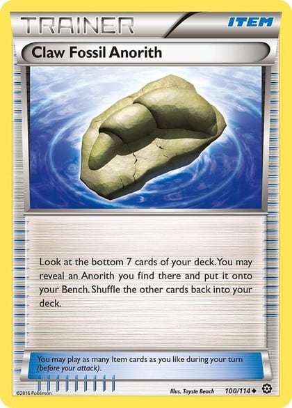 Claw Fossil Anorith, XY - Steam Siege 100/114