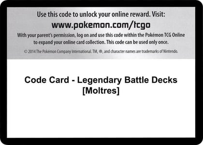 Code Card - Legendary Battle Decks [Moltres], XY - Steam Siege P280479