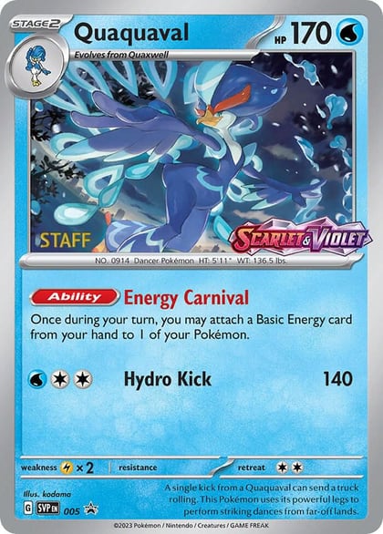Quaquaval - 005 (Prerelease) [Staff], SV: Scarlet & Violet Promo Cards 005