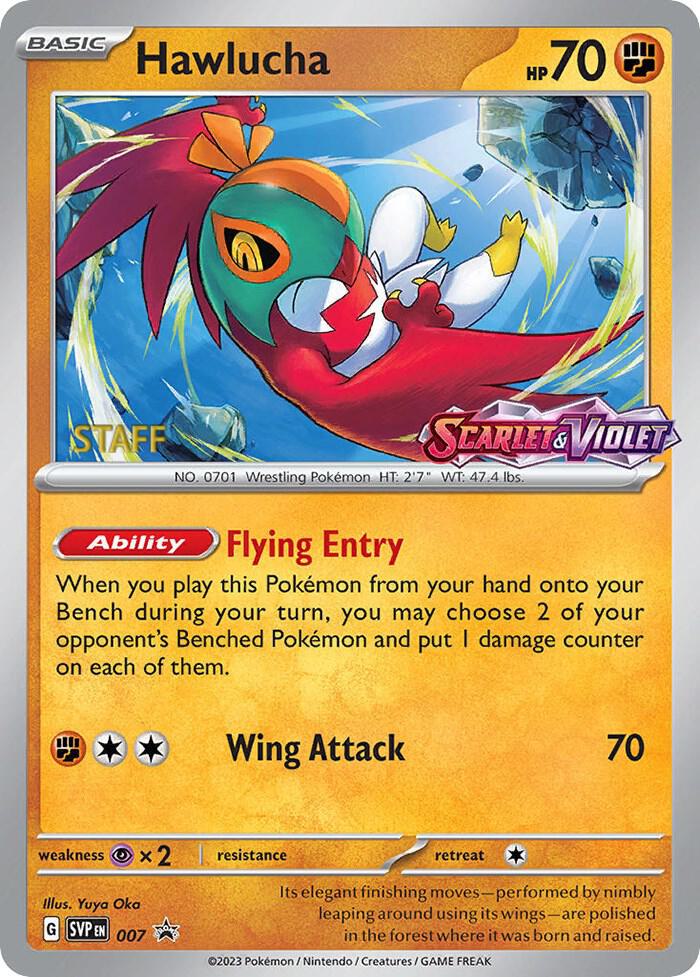 Hawlucha - 007 (Prerelease) [Staff], SV: Scarlet & Violet Promo Cards 007
