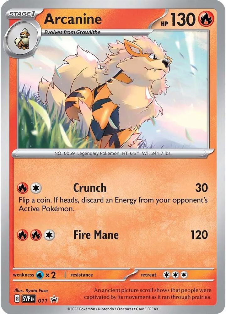 Arcanine - 011, SV: Scarlet & Violet Promo Cards 011