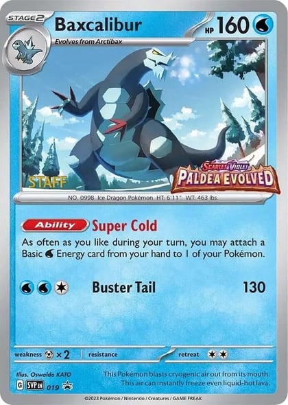 Baxcalibur - 019 (Prerelease) [Staff], SV: Scarlet & Violet Promo Cards 019