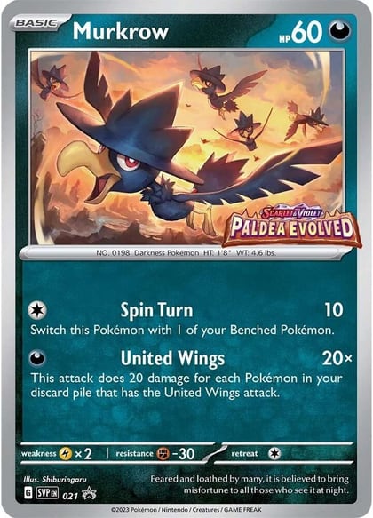 Murkrow - 021 (Prerelease), SV: Scarlet & Violet Promo Cards 021