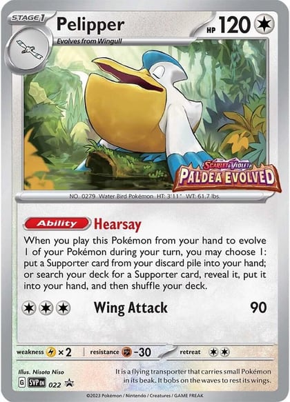 Pelipper - 022 (Prerelease), SV: Scarlet & Violet Promo Cards 022