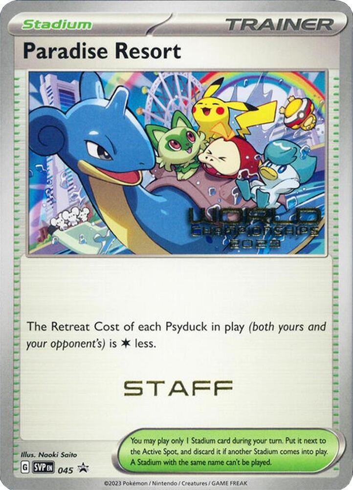 Paradise Resort - 045 (World Championships 2023) [Staff], SV: Scarlet & Violet Promo Cards 045