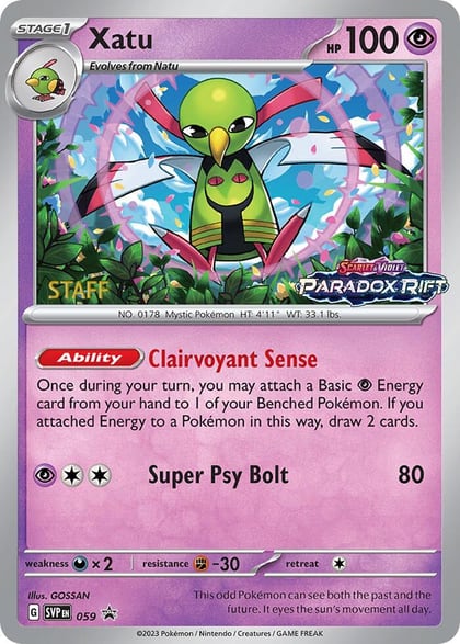 Xatu - 059 (Prerelease) [Staff], SV: Scarlet & Violet Promo Cards 059