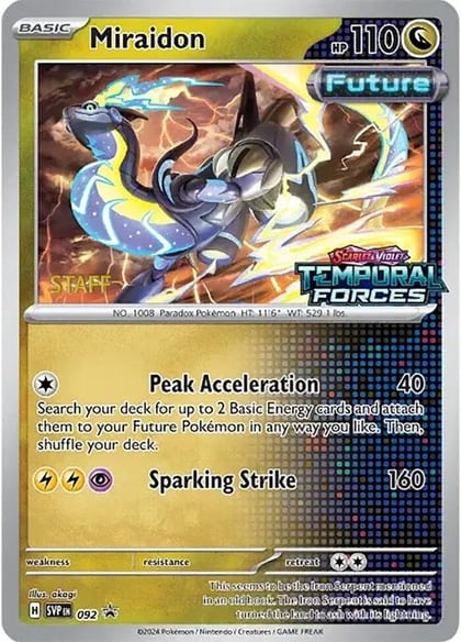 Miraidon - 092 (Prerelease) [Staff], SV: Scarlet & Violet Promo Cards 092