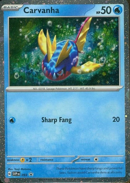 Carvanha - 093, SV: Scarlet & Violet Promo Cards 093