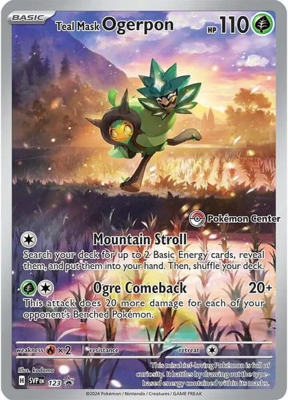 Teal Mask Ogerpon - 123 (Pokemon Center Exclusive), SV: Scarlet & Violet Promo Cards 123