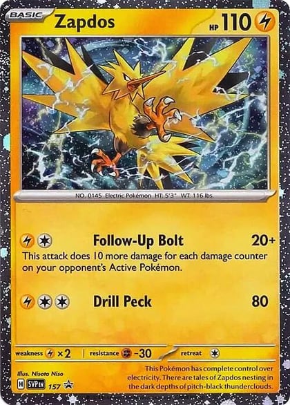Zapdos - 157 (Cosmos Holo), SV: Scarlet & Violet Promo Cards 157