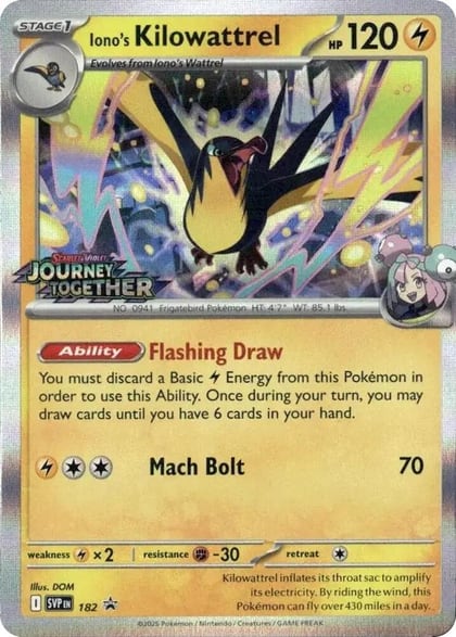 Iono's Kilowattrel - 182 (Prerelease), SV: Scarlet & Violet Promo Cards 182