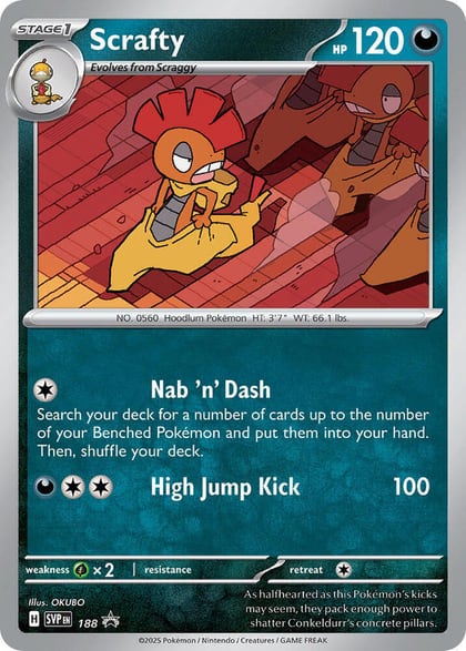 Scrafty - 188 (Cosmos Holo), SV: Scarlet & Violet Promo Cards 188