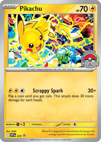 Pikachu - 225 (World Championship 2025), SV: Scarlet & Violet Promo Cards 225