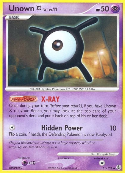 Unown [X], Secret Wonders 71/132