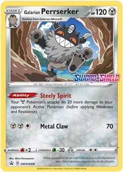 Galarian Perrserker - SWSH008 (Prerelease), SWSH: Sword & Shield Promo Cards SWSH008