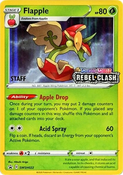 Flapple - SWSH022 (Prerelease) [Staff], SWSH: Sword & Shield Promo Cards SWSH022