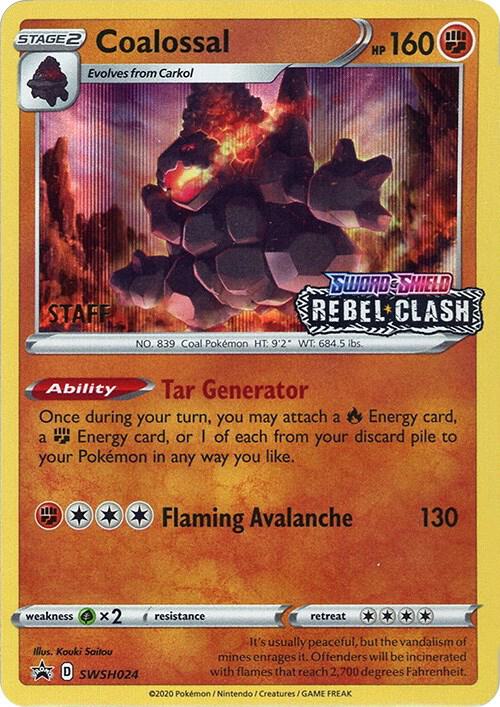 Coalossal - SWSH024 (Prerelease) [Staff], SWSH: Sword & Shield Promo Cards SWSH024