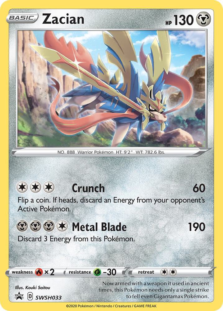 Zacian - SWSH033, SWSH: Sword & Shield Promo Cards SWSH033