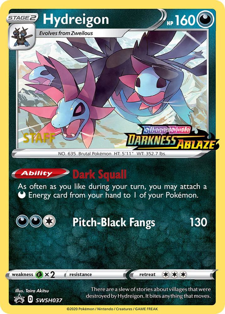Hydreigon - SWSH037 (Prerelease) [Staff], SWSH: Sword & Shield Promo Cards SWSH037